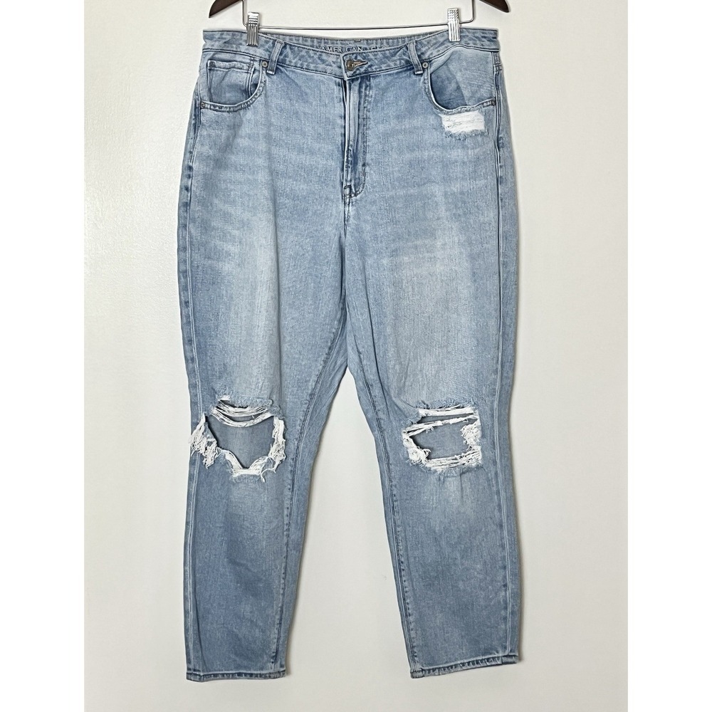 American Eagle Jeans Women's 18 Mom Fit Distressed Stretch‎ Plus Size Mallsoft